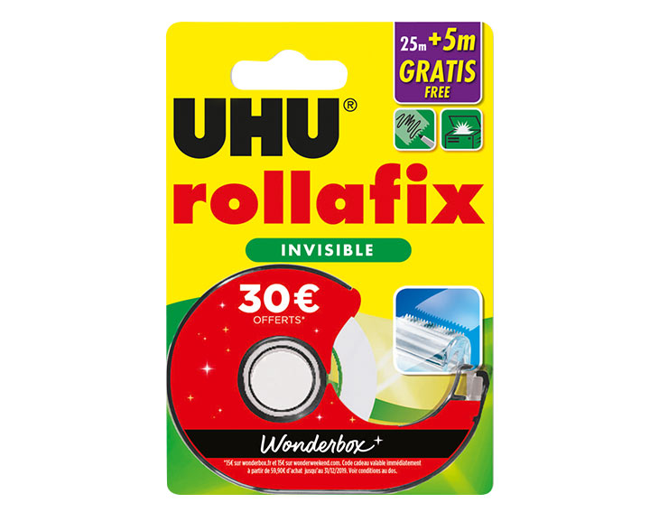 Ruban invisible avec dévidoir 25m+5m gratuits