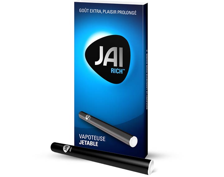 Vapoteuse Jetable JAI RICH
Mélange aromatique pour une expérience de vapotage plus douce. Nicotine 16mg/g