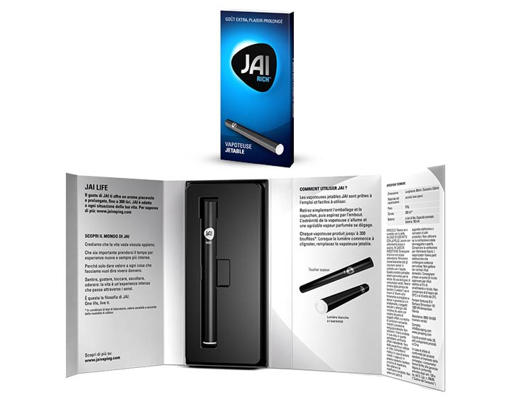 Vapoteuse Jetable JAI RICH
Mélange aromatique pour une expérience de vapotage plus douce. Nicotine 16mg/g