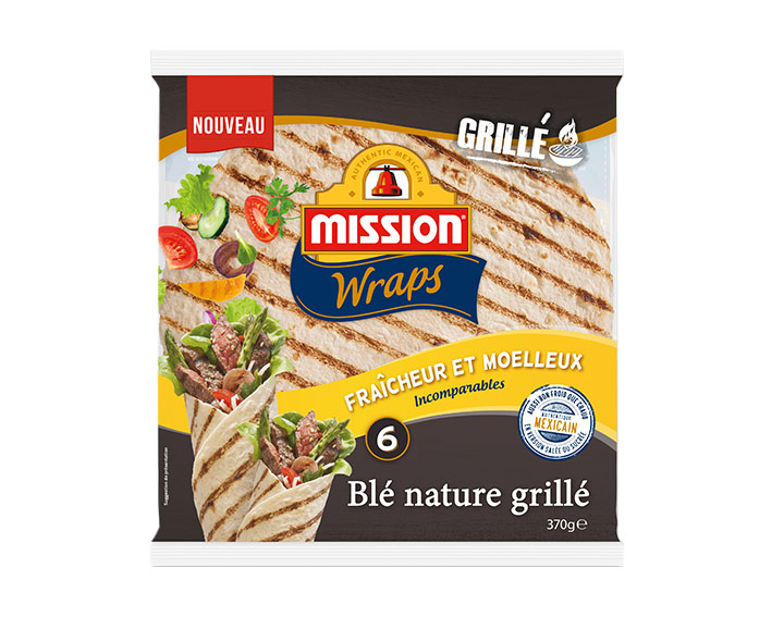 6 Wraps Blé Nature Grillé - 370g