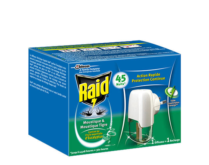 Raid® Diffuseur Electrique Liquide 45 nuits Eucalyptus