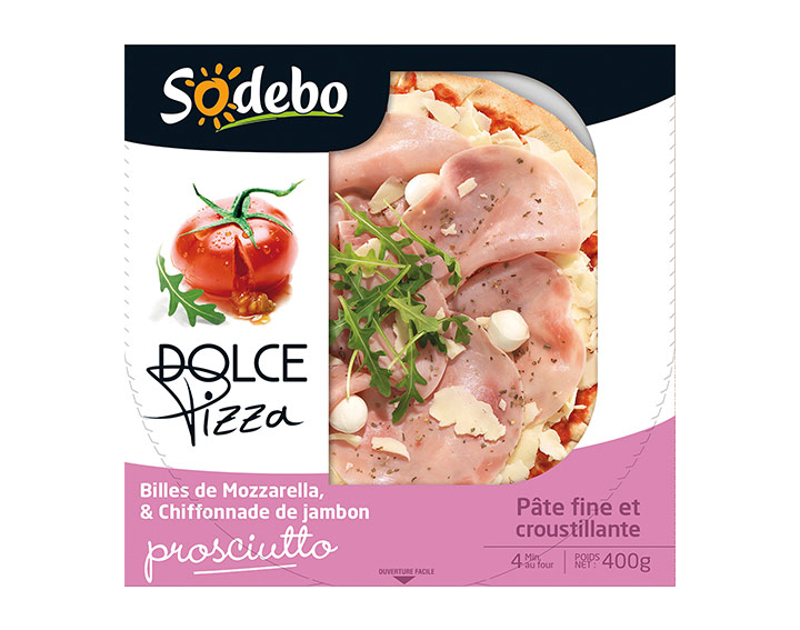 Billes de mozzarella & chiffonnade de jambon