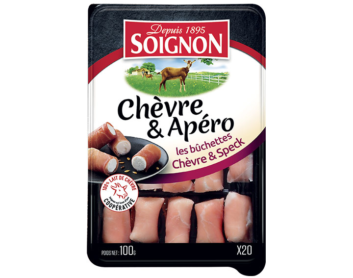 20 bûchettes Chèvre & Speck SOIGNON