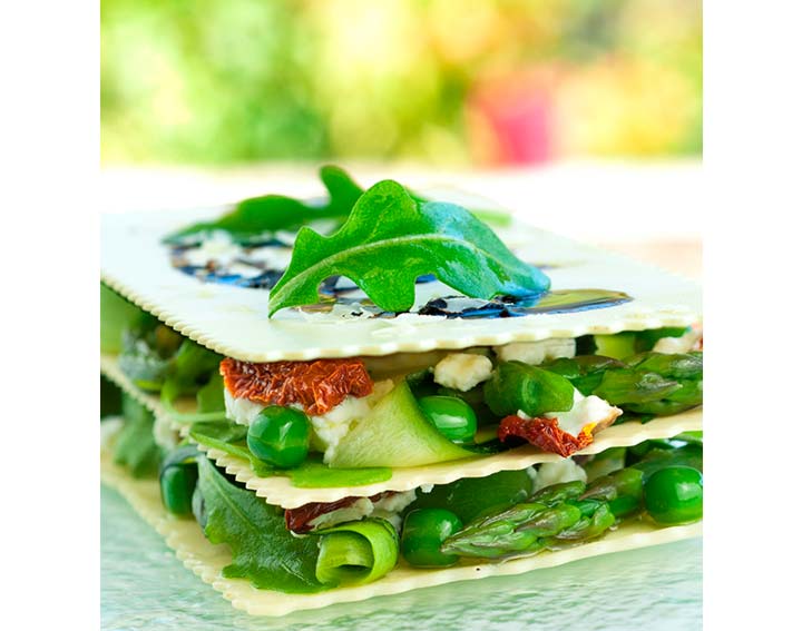 Lasagnes de petits pois et roquette
http://www.bonduelle.fr/recettes/lasagne-aux-legumes-