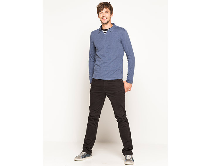 Baskets cuir homme bi-matières, BRAUX - 95€