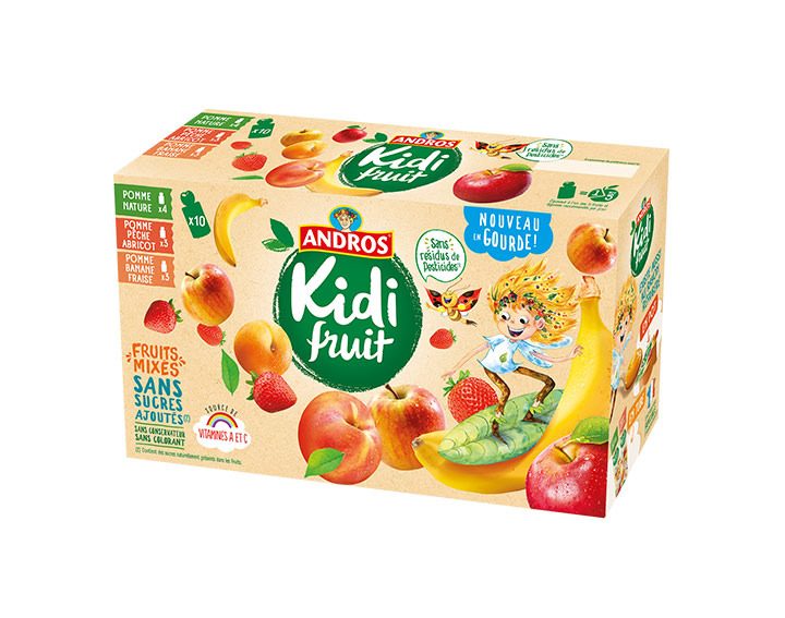 Pomme : Nature / Banane Fraise / Abricot Pêche 10x85g