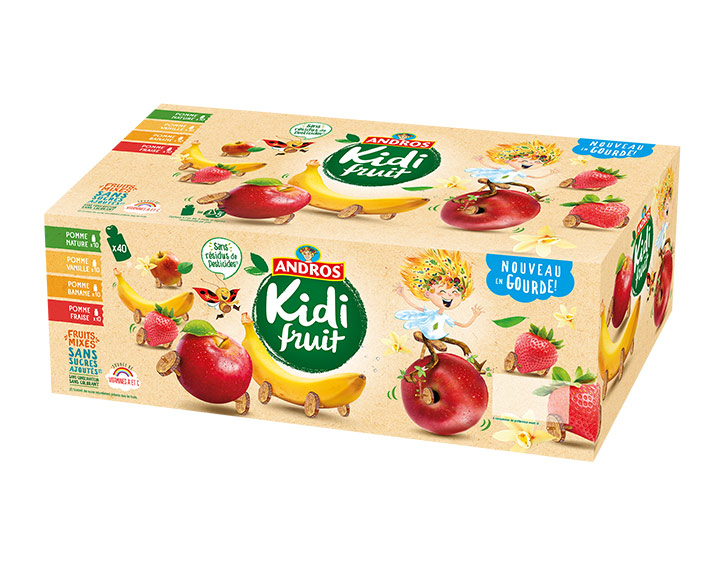 Pomme : Nature / Vanille / Banane / Fraise 40x85g