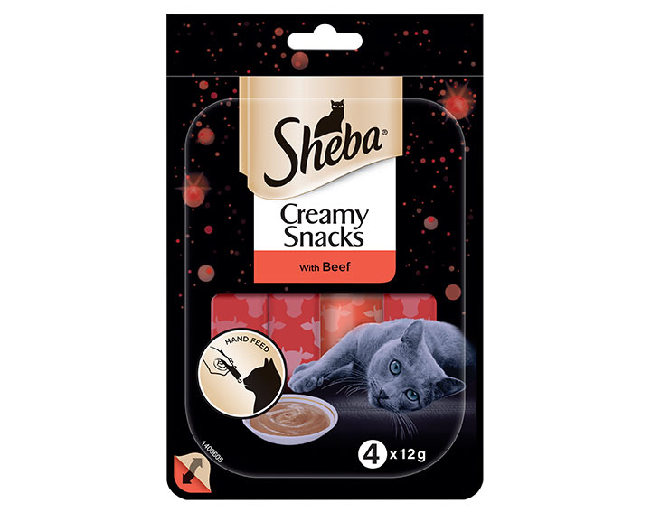 Creamy Snacks Beef Adult Cat Treats 4x12g