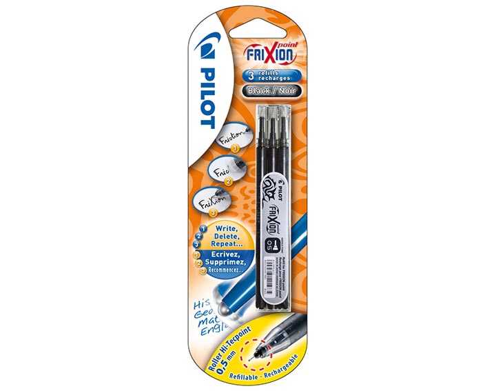 Blister étui 3 recharges FriXion Point  -Disponible dans 7 coloris