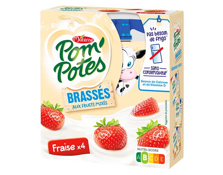 Pom’Potes® Brassés Fraise x4