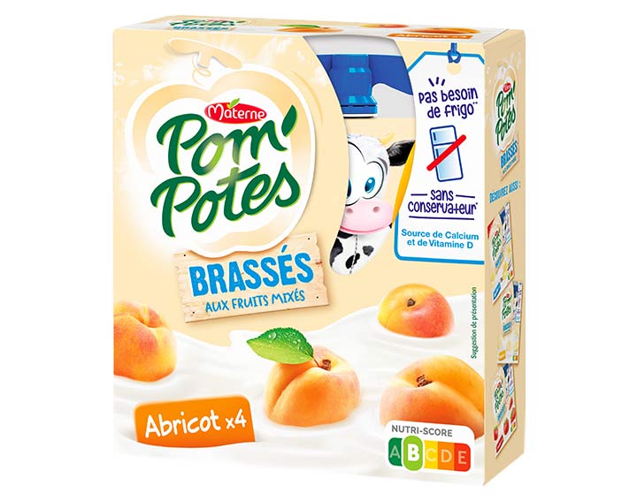 Pom’Potes® Brassés Abricot x4