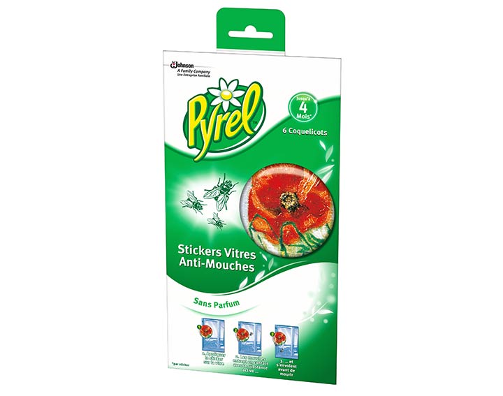 Stickers anti-mouches x4, Coquelicot