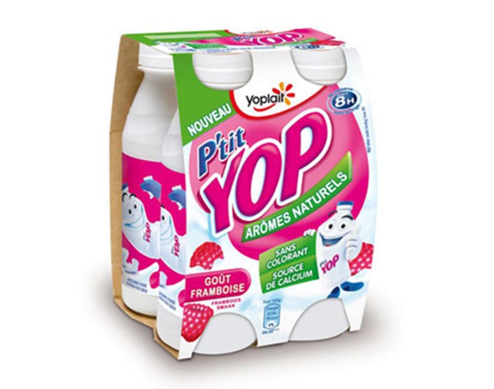 Pack de 4 P'tit Yop goût Framboise