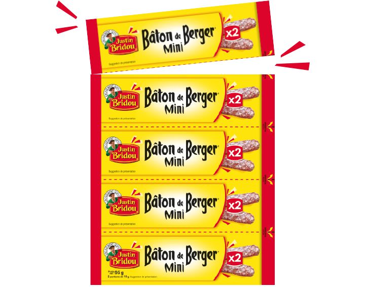 Nouveau format Bâton de Berger Mini Nature en 5 portions de 2 bâtons