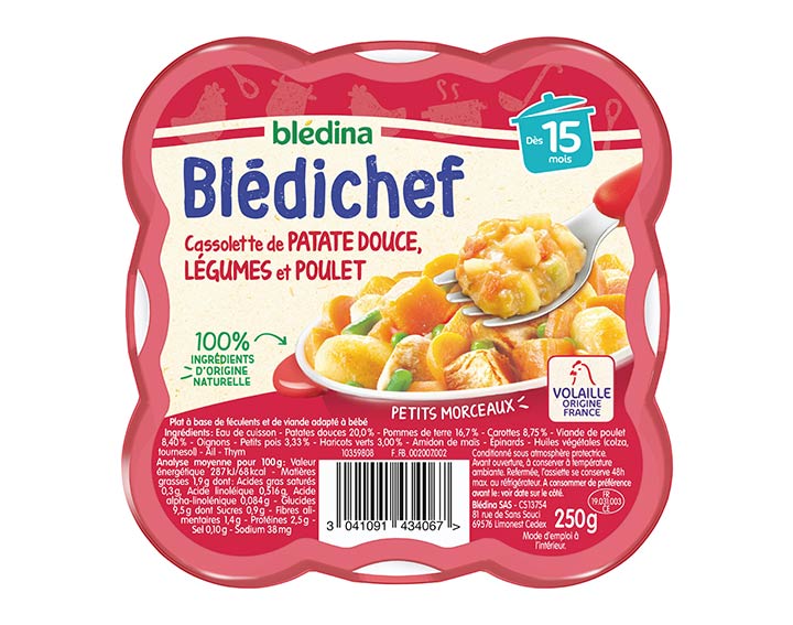 Cassolette de patate douce, légumes et poulet