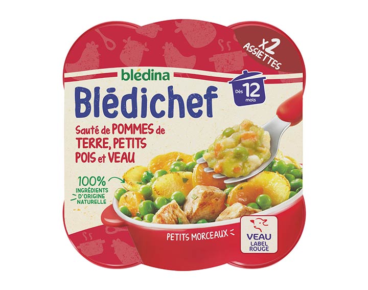 Sauté de pommes de terre, petits pois et veau x2