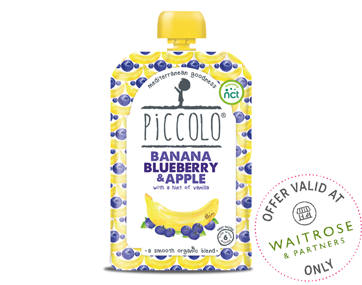 Piccolo Organic Banana, Blueberry & Apple 100g