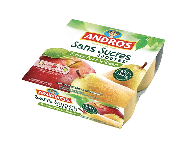 Sans Sucres Ajoutés Pomme Poire x4