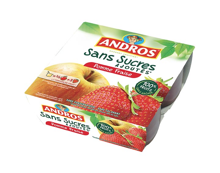 Sans Sucres Ajoutés Pomme Fraise x4