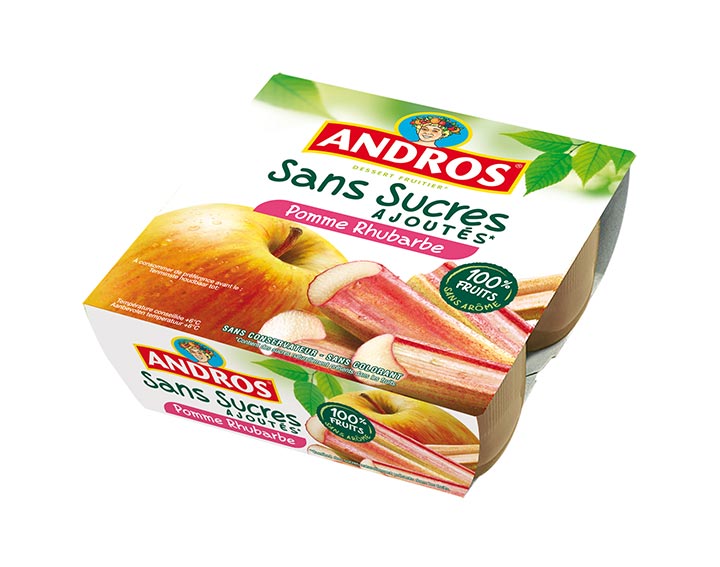 Sans Sucres Ajoutés Pomme Rhubarbe x4