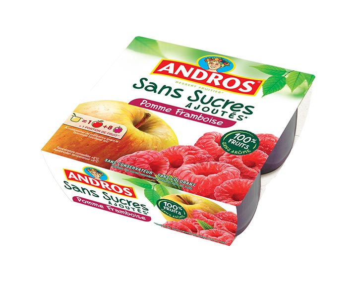 Sans Sucres Ajoutés Pomme Framboise x4