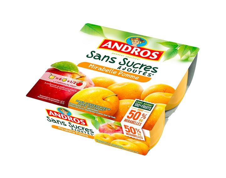 Sans Sucres Ajoutés Mirabelle Pomme x4