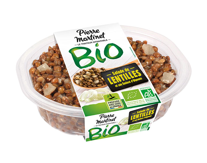 Salade de lentilles et son émincé d'Oignons Bio