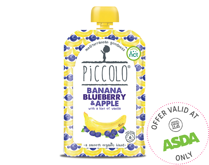 Piccolo Organic Banana, Blueberry & Apple 100g