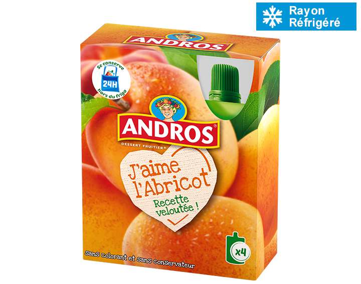 Andros J'aime Abricot 4x90g