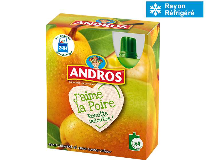 Andros J'aime la Poire 4x90g