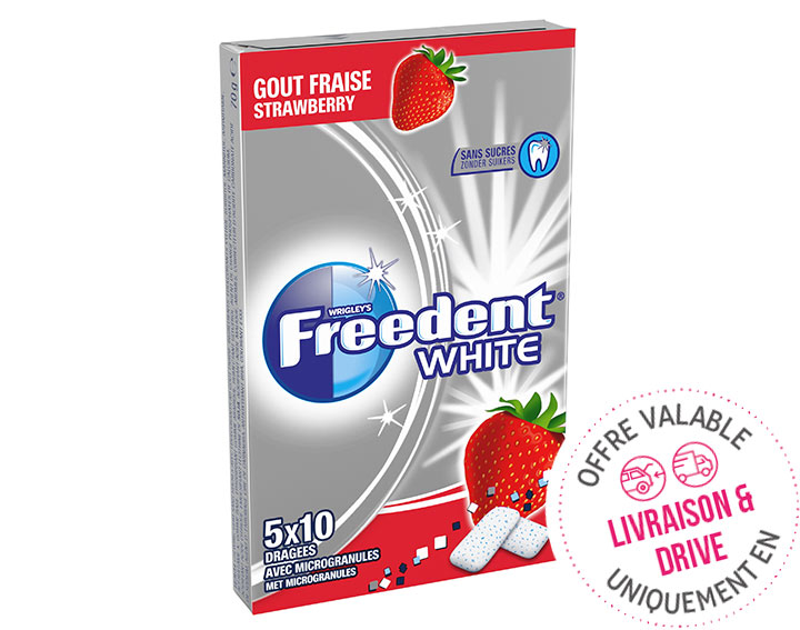 White Goût Fraise 5x10 Dragées