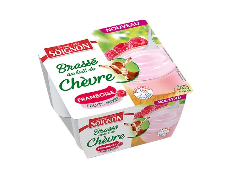 Yaourt fruits mixés framboise au lait de chèvre