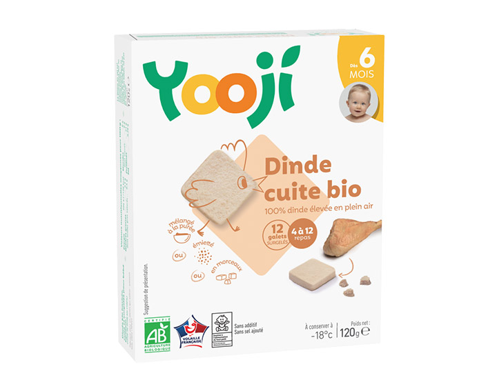 Dinde bio - jusqu'à 12 repas (120g) 