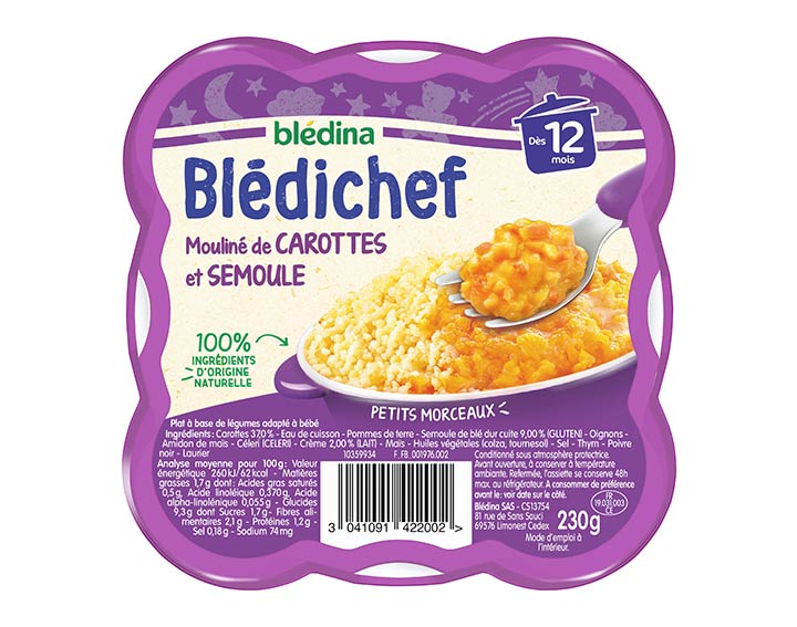 Mouliné de carottes et semoule