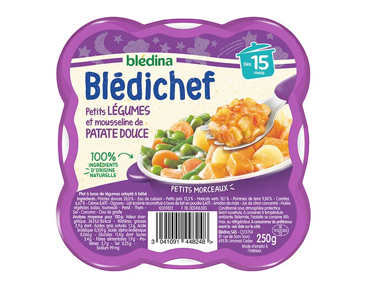 Petits légumes et mousseline de patate douce