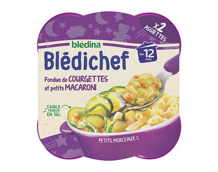 Fondue de courgettes et petits macaroni x2