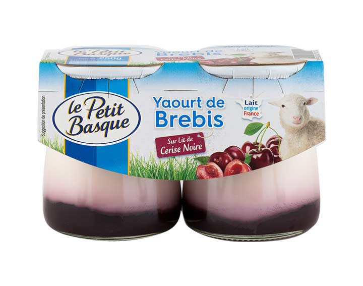 Yaourt de brebis cerise noire 2x125g
