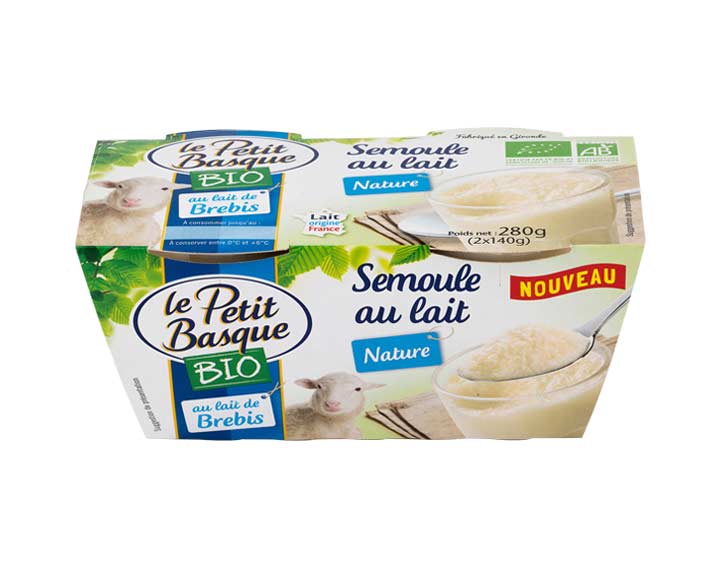 Semoule  au lait de brebis Bio nature 2x140g