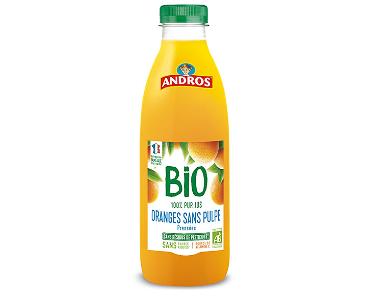 Pur jus d’Oranges BIO pressées sans pulpe