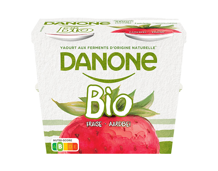 Volle bio yoghurt met aardbei 4x115g