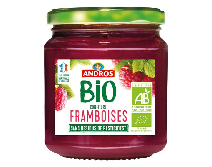 Confiture de Framboises Andros BIO 355g