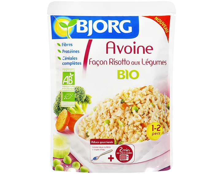 Bjorg Plat cuisiné en sachet Avoine façon Risotto aux Légumes 250g 