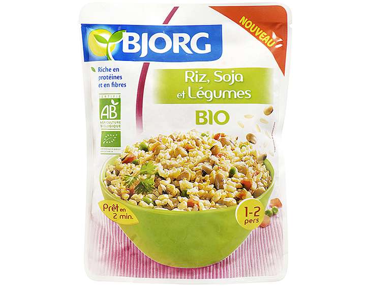 Bjorg Plat cuisiné en sachet Riz, Soja Légumes 250g
