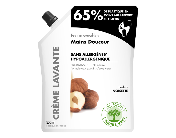 Recharge Crème Lavante Mains Peaux sensibles Noisette 500 ml