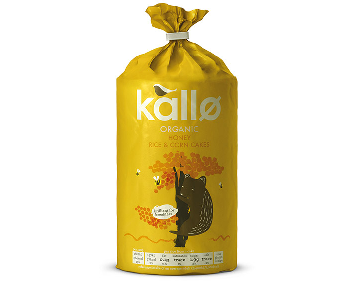 Kallo Organic Honey Rice & Corn Cakes 125g