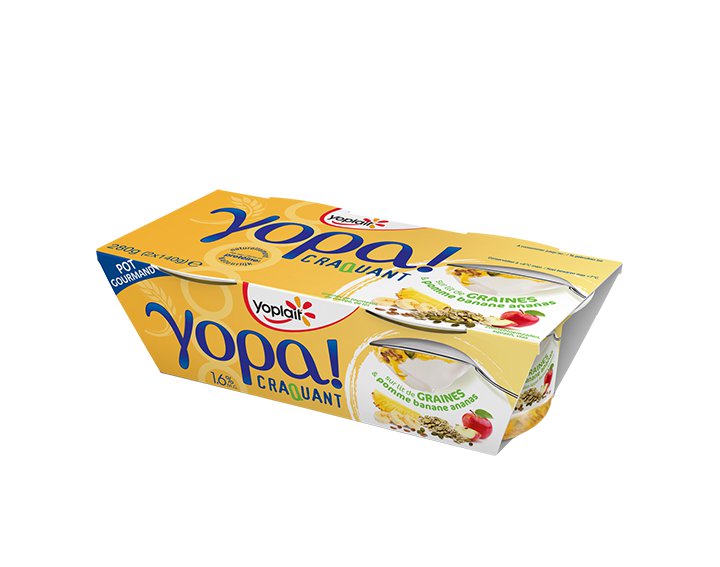 Yopa ! Craquant Graines pomme banane ananas 2x140g