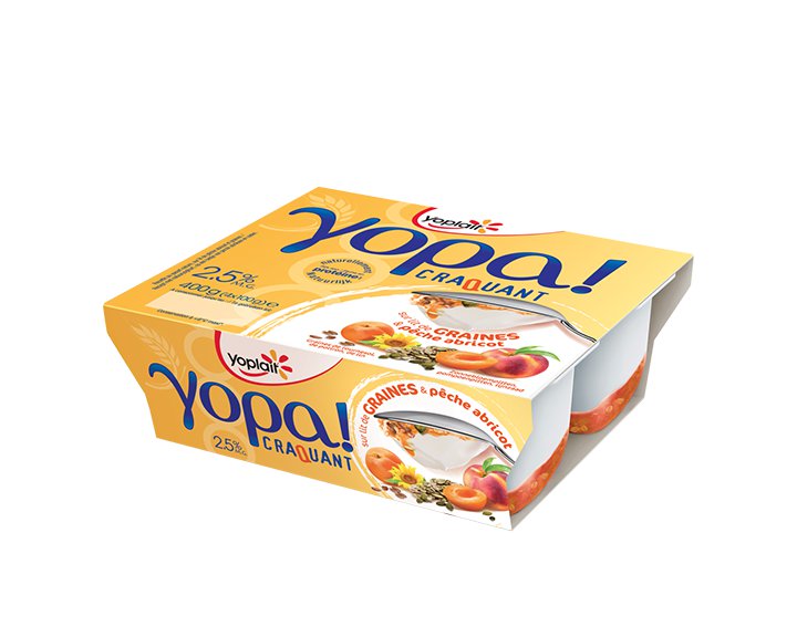 Yopa ! Craquant Graines pêche abricot 4x100g