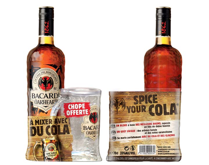 BACARDÍ Oakheart : Bouteille + chope offerte