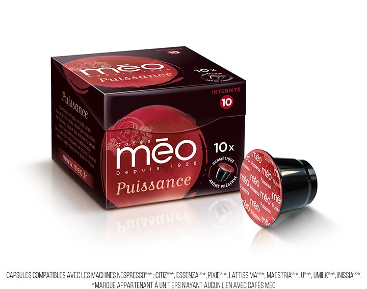 Capsules cafés Méo - Puissance (écrin 10 capsules)