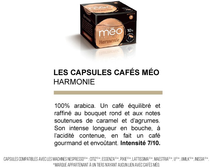 Capsules cafés Méo - Harmonie